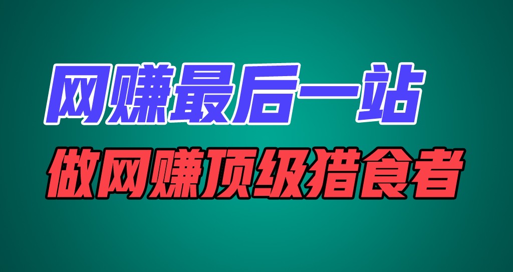 网赚最后一站，卖项目，做网赚顶级猎食者-聊项目