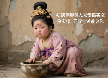 AI唐朝胖美人夫妻搞笑涨粉实操，五分钟教会你-聊项目