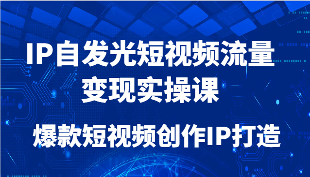 IP自发光短视频流量变现实操课，爆款短视频创作IP打造-聊项目