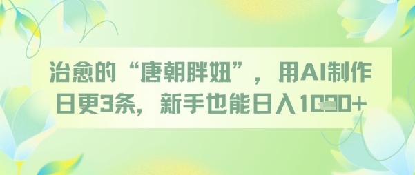 治愈的“唐朝胖妞”，用AI制作日更3条，新手也能日入多张-聊项目