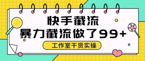 快手暴力截流玩法，全自动无需人工，每日单号50+精准客资【揭秘】-聊项目