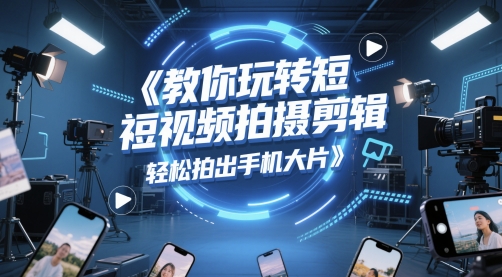 教你玩转短视频拍摄剪辑，轻松拍出手机大片-聊项目