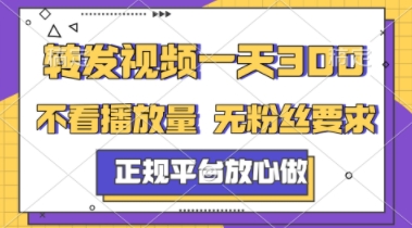 转发视频一天3张+，正规平台放心做，不看播放量，不看粉丝量，一个任务几分钟完成【揭秘】-聊项目