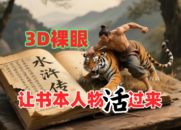 书本人物裸眼3D视频，新的玩法，流量超猛，保姆级教程-聊项目