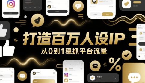 打造百万人设IP，从0到1稳抓平台流量-聊项目