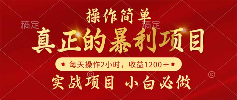 真正的暴利项目，操作简单，每天收益1200＋，自己做老板-聊项目
