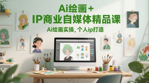 Ai绘画+IP商业自媒体精品课，Ai绘画实操，个人ip打造-聊项目