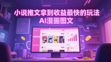 小说推文拿到收益最快的玩法，AI漫画图文-聊项目